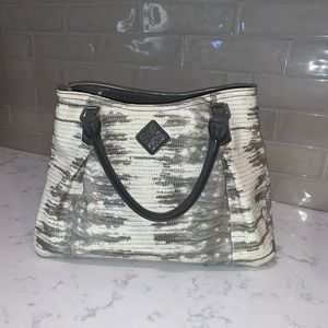 Simply Vera Wang Gray and White Animal Print Purse